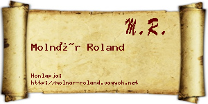 Molnár Roland névjegykártya